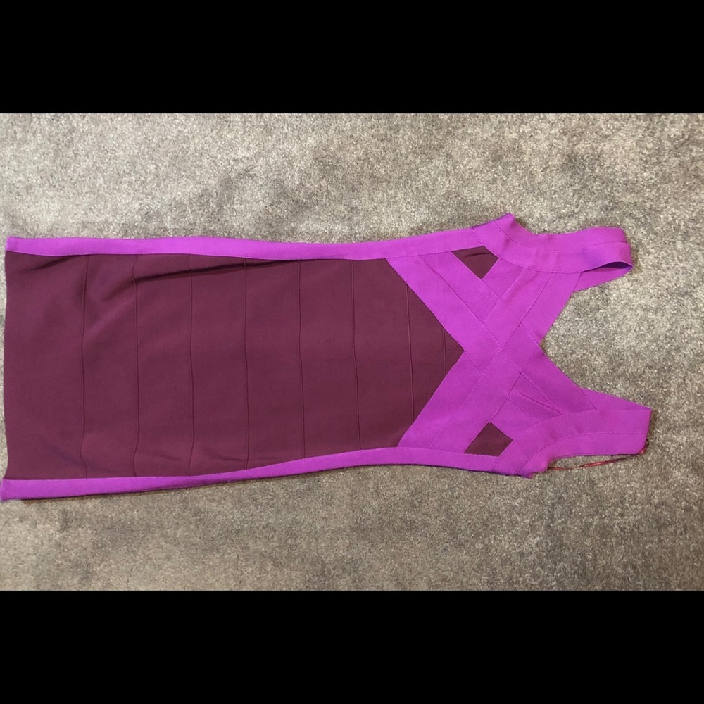 Express Magenta and Purple bandage dress XS